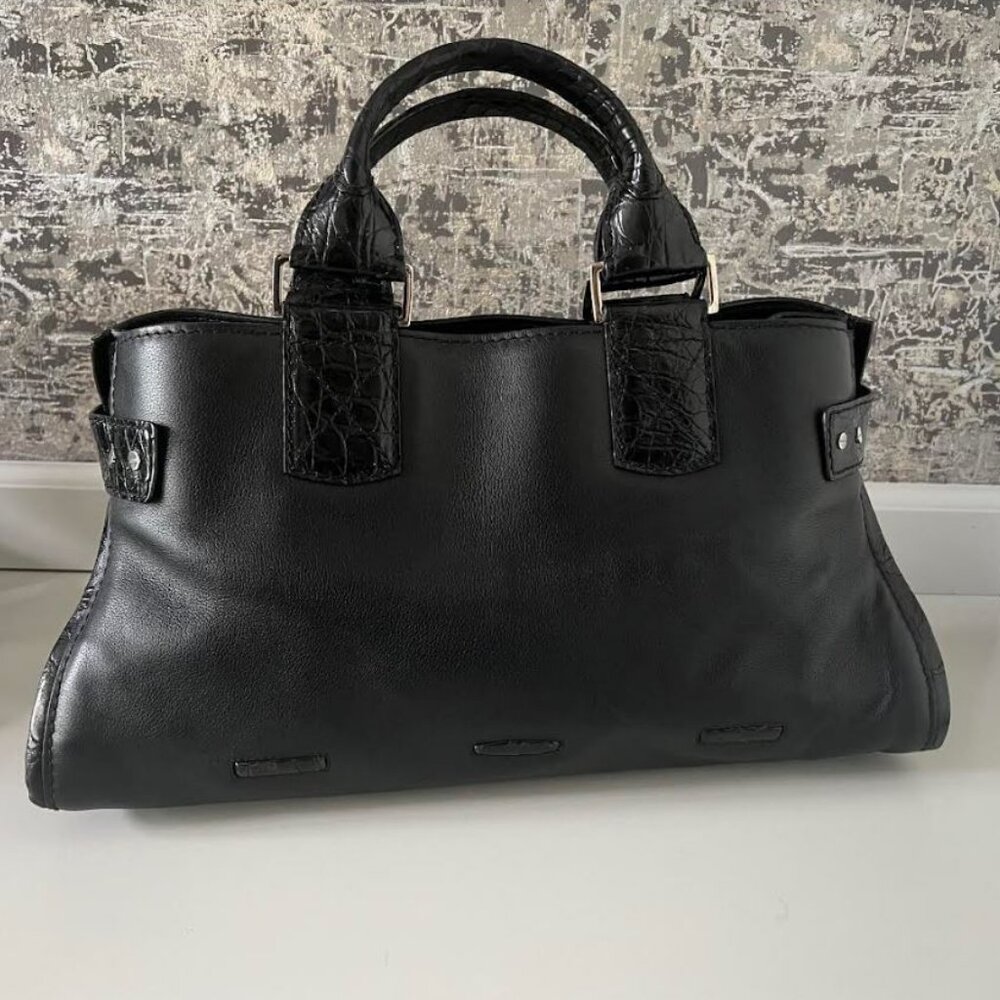VBH "VAGABOND" LEATHER CROCODILE COMBO HANDBAG SATCHEL CARRY ON